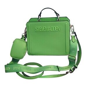 Steve Madden Bevelyn Convertible Crossbody Satchel Bag Green Flare Air Pod Case